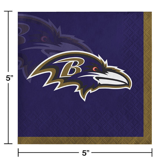 Baltimore Ravens Beverage Napkins, 16 ct - 757 Sports Collectibles