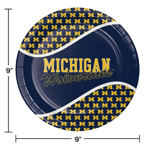 Michigan Wolverines Paper Plates, 8 ct - 757 Sports Collectibles