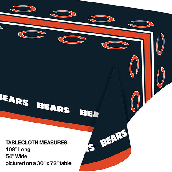 Chicago Bears Plastic Table Cover, 54" X 102" - 757 Sports Collectibles