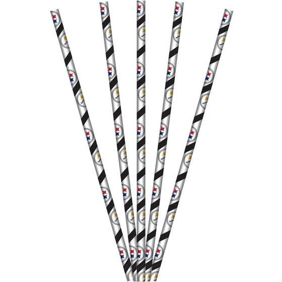 Pittsburgh Steelers Paper Straws, 24 ct - 757 Sports Collectibles