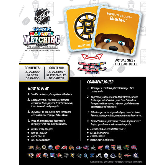 NHL Mascots Matching Game - 757 Sports Collectibles