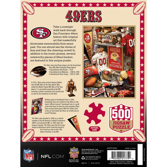 San Francisco 49ers - Locker Room 500 Piece Jigsaw Puzzle - 757 Sports Collectibles