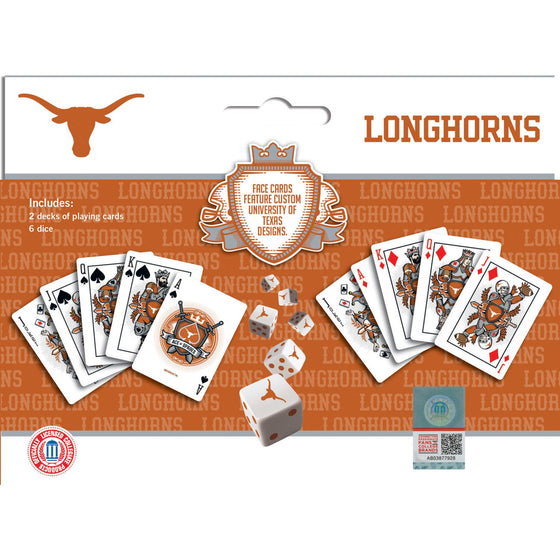 Texas Longhorns - 2-Pack Playing Cards & Dice Set - 757 Sports Collectibles