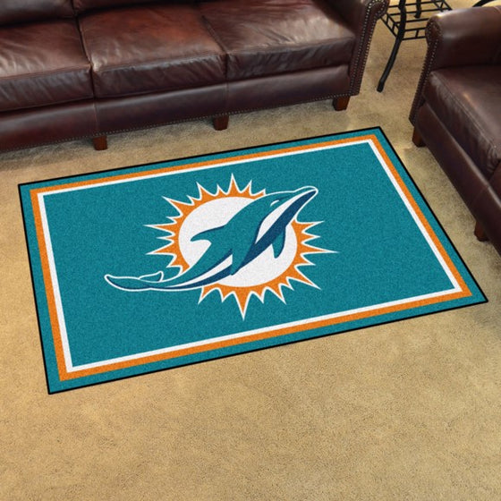 Miami Dolphins 4'x6' Plush Rug