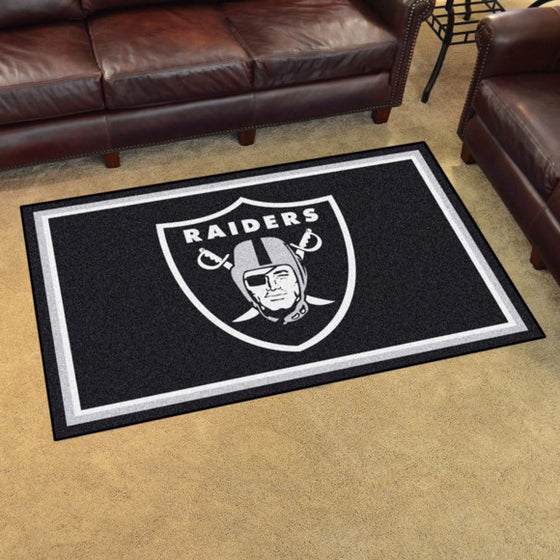 Oakland Raiders 4'x6' Plush Rug