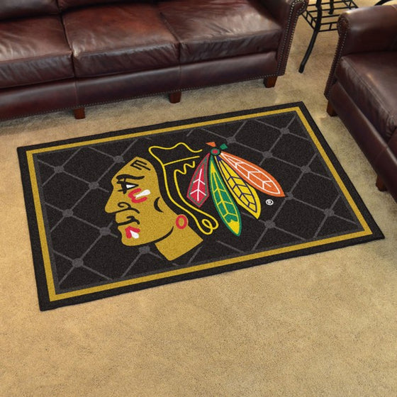 Chicago Blackhawks 4'x6' Plush Rug