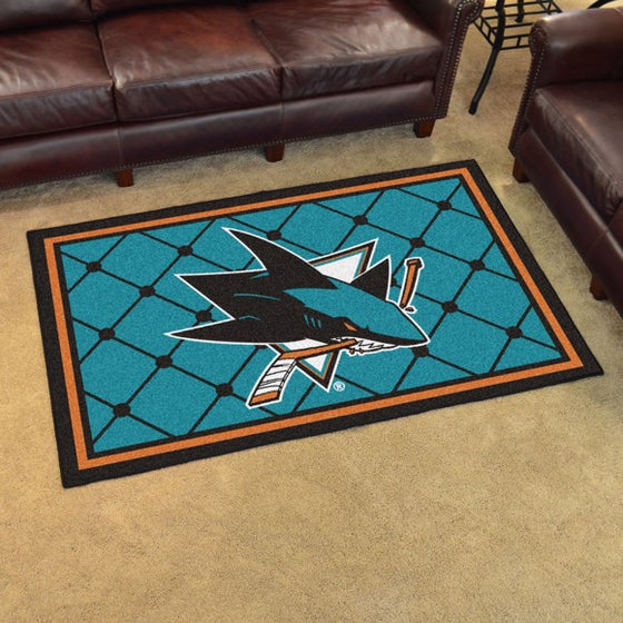 San Jose Sharks 4'x6' Plush Rug