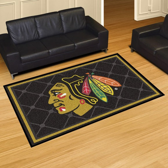 Chicago Blackhawks 5'x8' Plush Rug