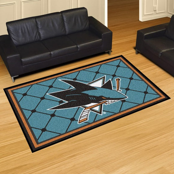 San Jose Sharks 5'x8' Plush Rug