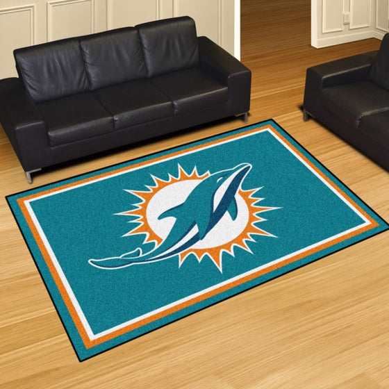 Miami Dolphins 8'x10' Plush Rug