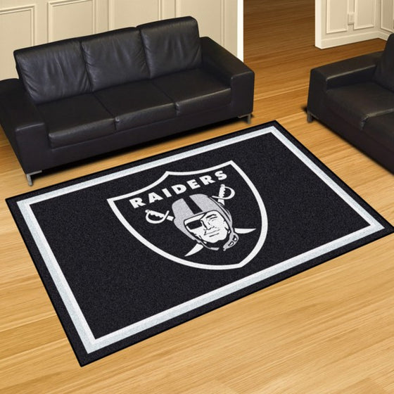 Oakland Raiders 8'x10' Plush Rug