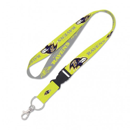 BALTIMORE RAVENS NEON LANYARD W/DETACHABLE BUCKLE1"