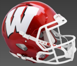 Wisconsin Badgers Authentic Speed Football Helmet FLASH