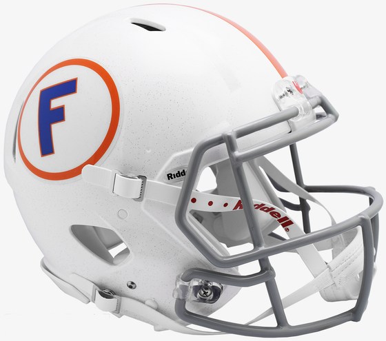 Florida Gators Speed Throwback Football Helmet <B>White w/Gray Mask</B>