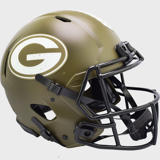 Green Bay Packers Speed Football Helmet <B>SALUTE TO SERVICE</B>