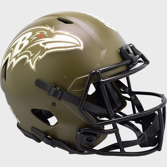 Baltimore Ravens Speed Football Helmet <B>SALUTE TO SERVICE</B>