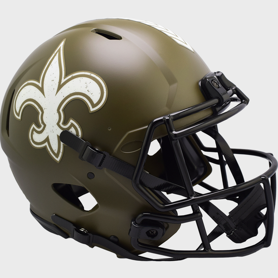New Orleans Saints Speed Football Helmet <B>SALUTE TO SERVICE</B>