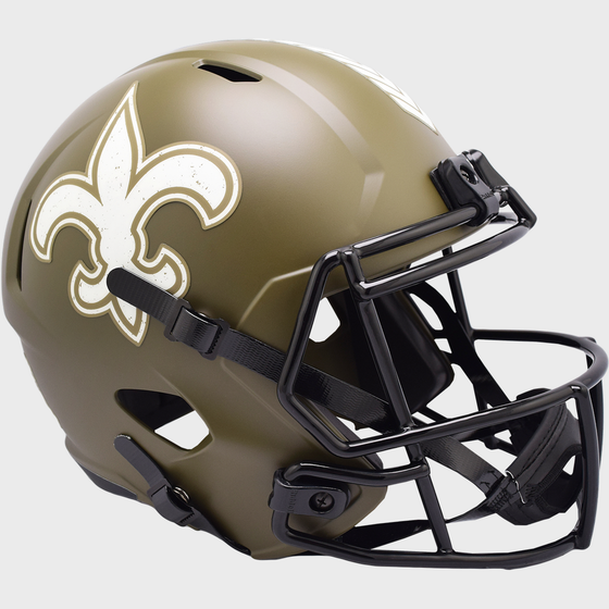 New Orleans Saints Speed Replica Football Helmet <B>SALUTE TO SERVICE</B>
