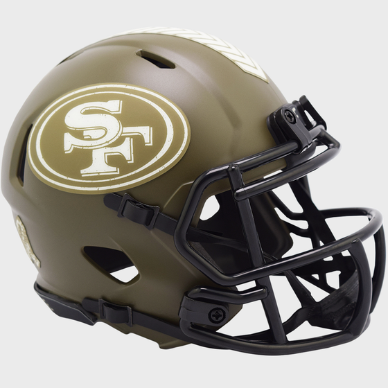 San Francisco 49ers NFL Mini Speed Football Helmet <B>SALUTE TO SERVICE</B>