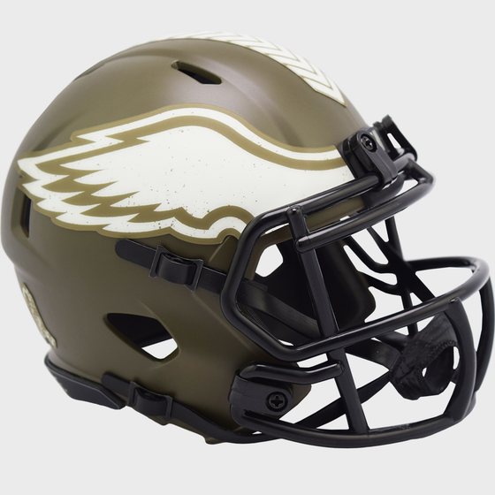 Philadelphia Eagles NFL Mini Speed Football Helmet <B>SALUTE TO SERVICE</B>