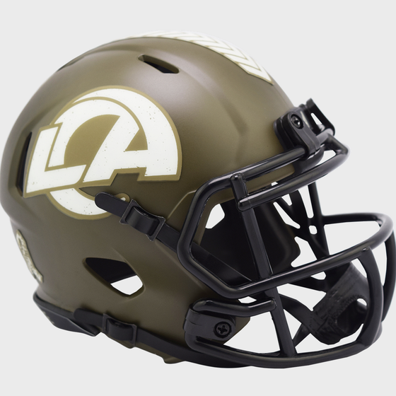 Los Angeles Rams NFL Mini Speed Football Helmet <B>SALUTE TO SERVICE</B>