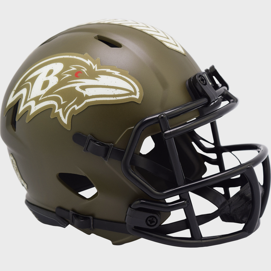 Baltimore Ravens NFL Mini Speed Football Helmet <B>SALUTE TO SERVICE</B>