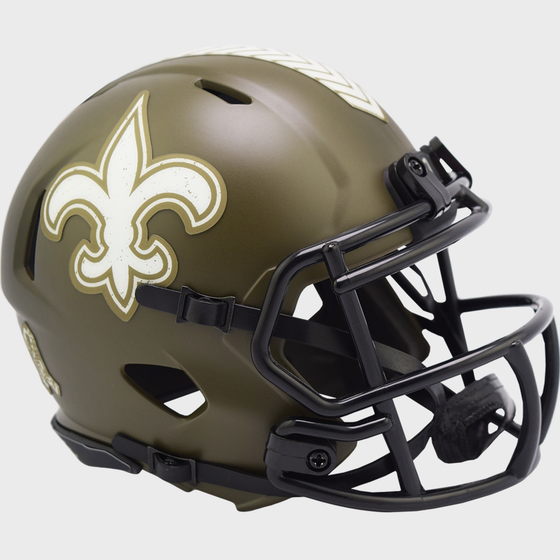 New Orleans Saints NFL Mini Speed Football Helmet <B>SALUTE TO SERVICE</B>