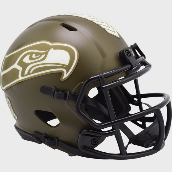 Seattle Seahawks NFL Mini Speed Football Helmet <B>SALUTE TO SERVICE</B>