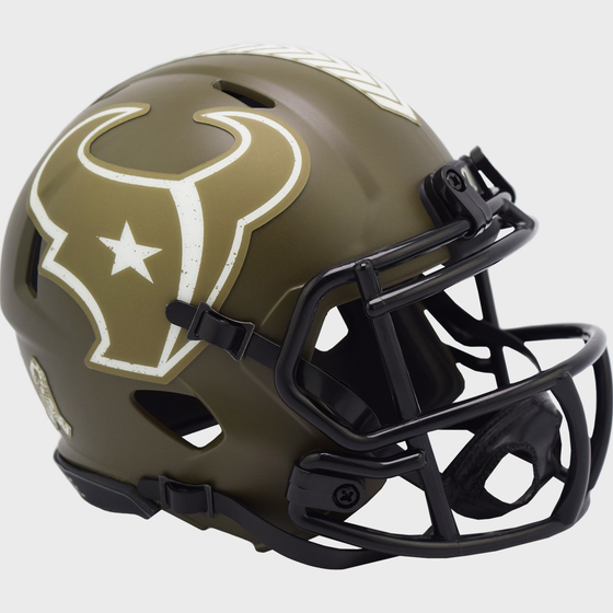 Houston Texans NFL Mini Speed Football Helmet <B>SALUTE TO SERVICE</B>