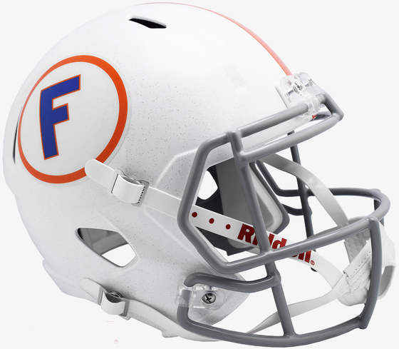 Florida Gators Speed Throwback Replica Football Helmet <B>White w/Gray Mask</B>