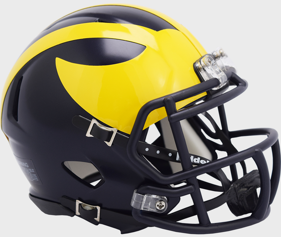 Michigan Wolverines NCAA Mini Speed Football Helmet <B>2016 Low Gloss Blue</B>