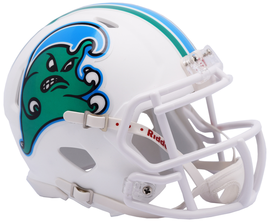 Tulane Green Wave NCAA Mini Speed Football Helmet <B>Angry Wave</B>