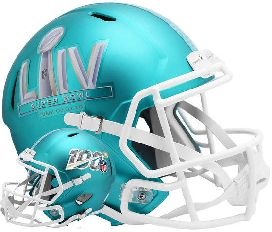 Super Bowl 54 Speed Replica Helmet <B>Anodized Teal</B>