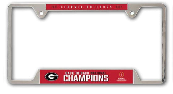 Georgia Bulldogs 2022-23 National Champions Back to Back License Plate Frame - 757 Sports Collectibles