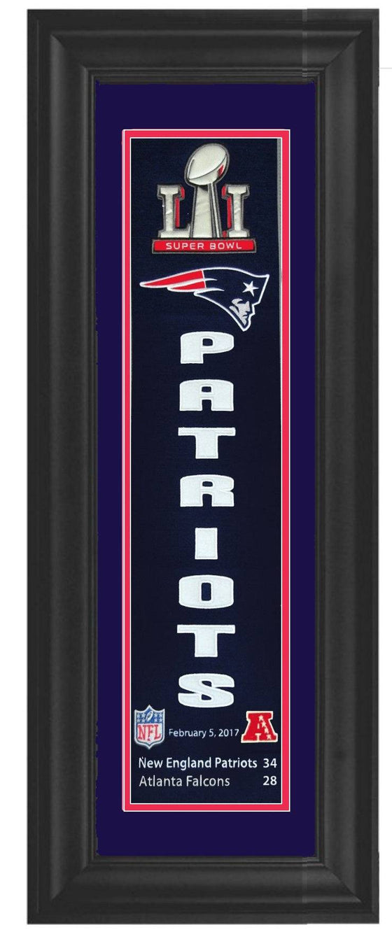New England Patriots Framed Super Bowl 51 LI Champions Heritage Banner 12x34 - 757 Sports Collectibles