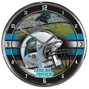 Carolina Panthers Round Chrome Wall Clock (CDG) - 757 Sports Collectibles