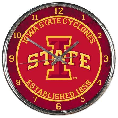 Iowa State Cyclones Round Chrome Wall Clock (CDG) - 757 Sports Collectibles