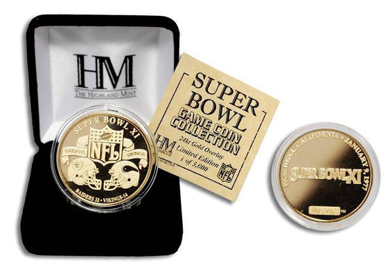 Super Bowl XI 24kt Gold Flip Coin - 757 Sports Collectibles