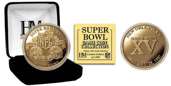 Super Bowl XV 24kt Gold Flip Coin - 757 Sports Collectibles