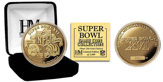 Super Bowl XVI 24kt Gold Flip Coin - 757 Sports Collectibles