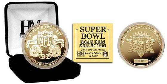 Super Bowl XXIX 24kt Gold Flip Coin - 757 Sports Collectibles