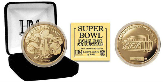 Super Bowl XXXIII 24kt Gold Flip Coin - 757 Sports Collectibles