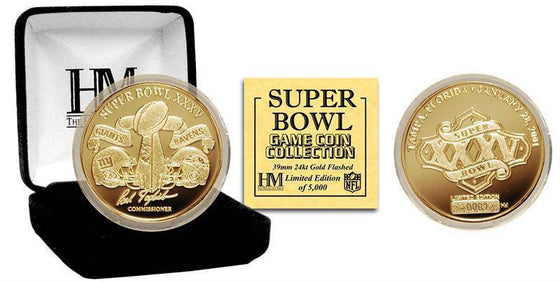 Super Bowl XXXV 24kt Gold Flip Coin - 757 Sports Collectibles