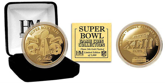 Super Bowl XLII 24kt Gold Flip Coin - 757 Sports Collectibles