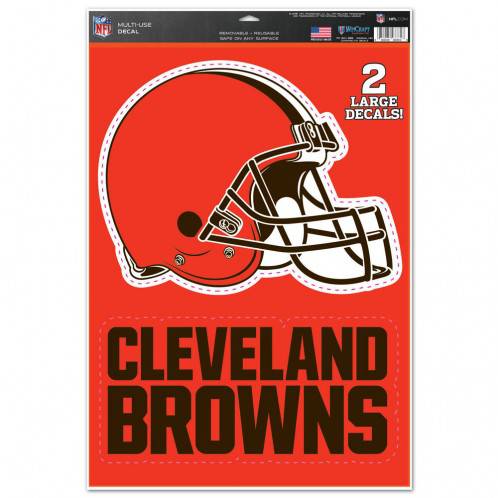 Cleveland Browns Multi Use Large Decals (2 Pack) Indoor/Outdoor Repositionable - 757 Sports Collectibles