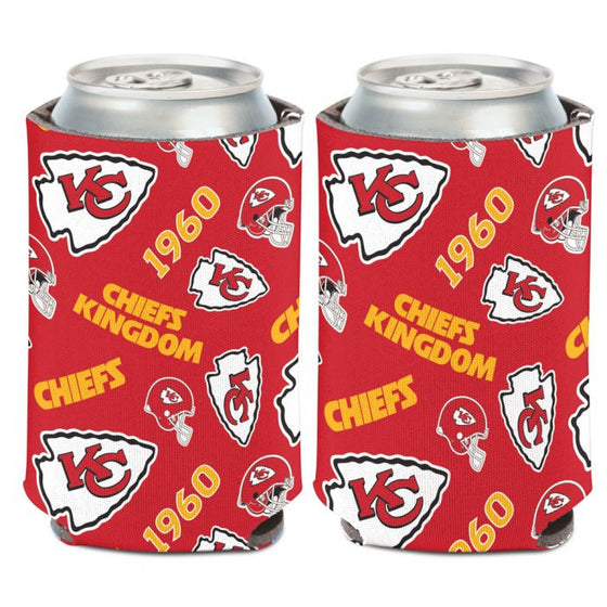 KANSAS CITY CHIEFS SCATTERPRINT CAN COOLER 12 OZ.