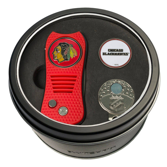 Chicago Blackhawks Tin Set - Switchfix, Cap Clip, Marker - 757 Sports Collectibles