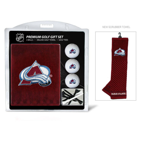 Colorado Avalanche Embroidered Golf Towel, 3 Golf Ball, And Golf Tee Set - 757 Sports Collectibles