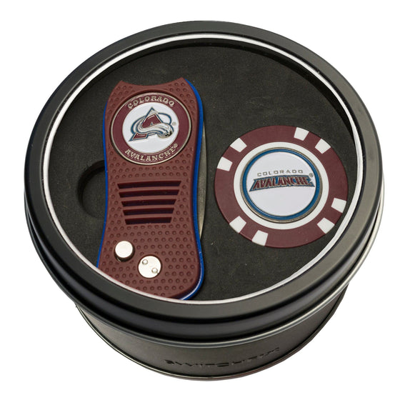 Colorado Avalanche Tin Set - Switchfix, Golf Chip - 757 Sports Collectibles