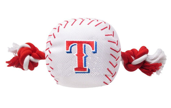 Texas Rangers Baseball Toy - Nylon w/rope Pets First